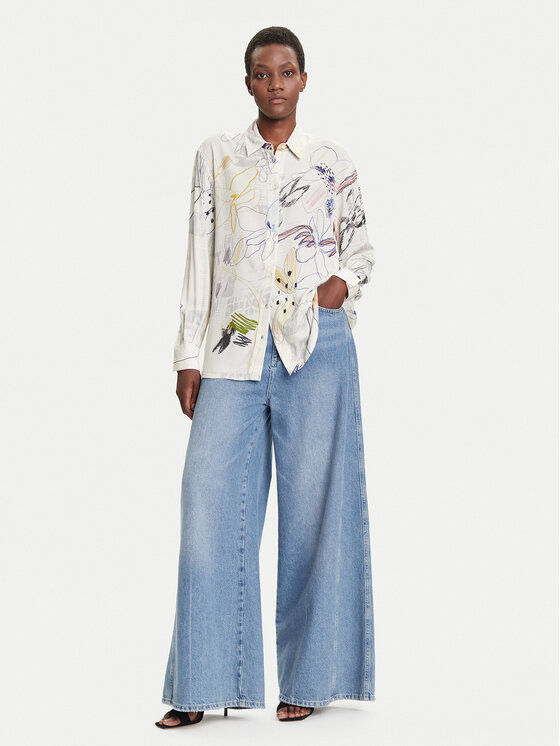 Desigual Desigual Košulja Newsarty 25WWCW14 Bijela Loose Fit