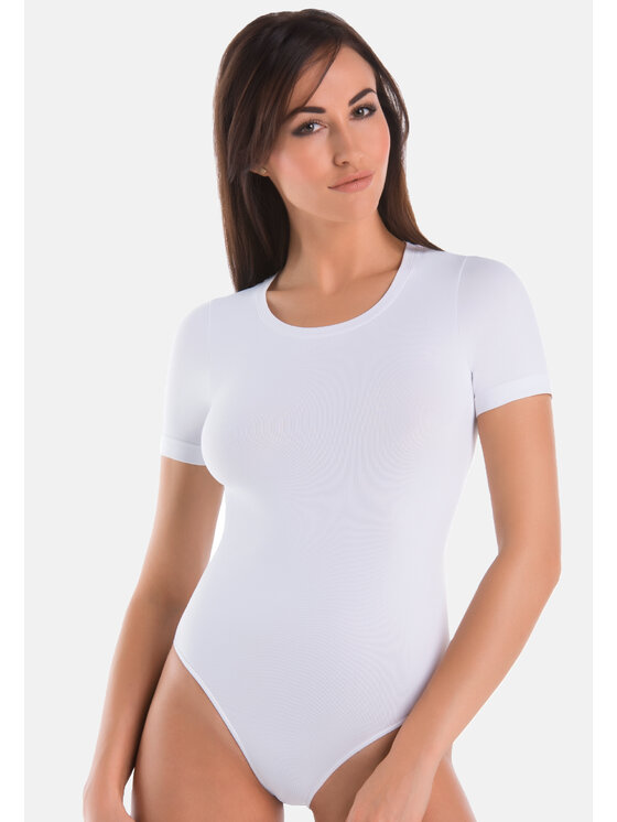 Teyli Teyli Body T-shirt damski okrągły dekolt Shirty Kolorowy Regular Fit