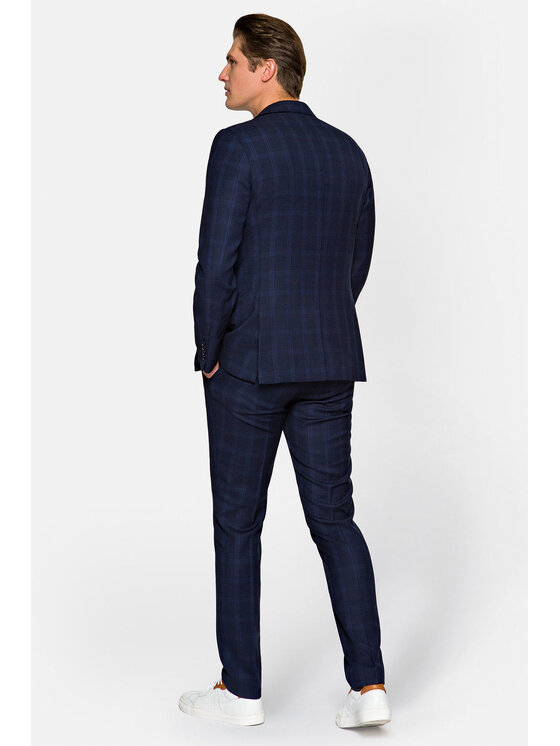 Lancerto Lancerto Garnitur Singapore Granatowy Regular Fit