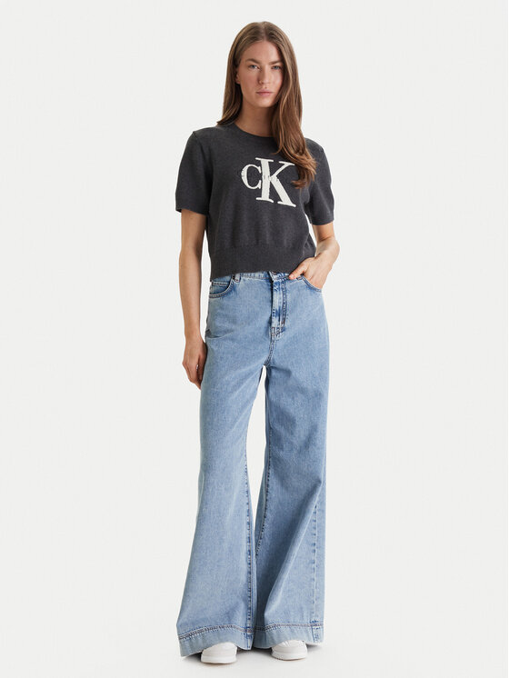 Calvin Klein Jeans Calvin Klein Jeans Sweter Chunky LV044E306G Szary Regular Fit