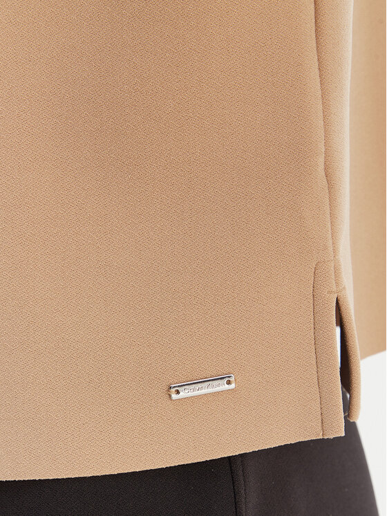 Calvin Klein Calvin Klein Тениска с яка и копчета LV044E241G Бежов Relaxed Fit