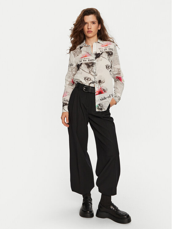 Desigual Desigual Košulja Nara 24WWCW20 Écru Regular Fit