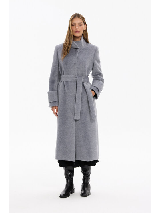 Deni Cler Milano Deni Cler Milano Płaszcz przejściowy W-DC-8056-F5-A3-82-1 Szary Regular Fit