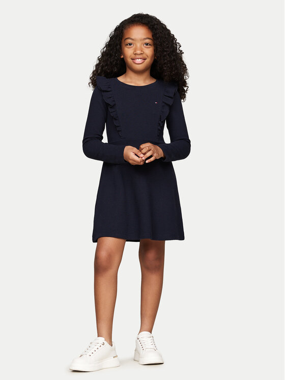 Tommy Hilfiger Tommy Hilfiger Igapäevane kleit KG0KG08021 Tumesinine Regular Fit