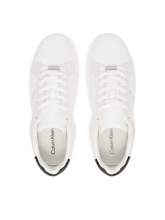 Calvin Klein Calvin Klein Sneakersy Classic Cupsole Laceup Tape Lth YM0YM01430 Biały