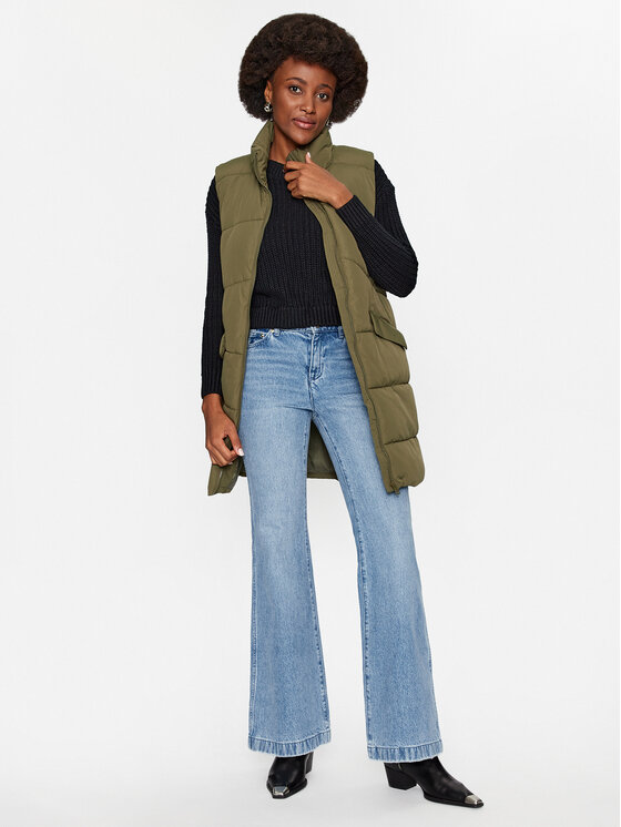 ONLY ONLY Bezrękawnik 15274066 Khaki Regular Fit