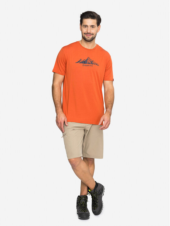 Viking Viking T-Shirt Lenta Bamboo Light Man Pomarańczowy Regular Fit