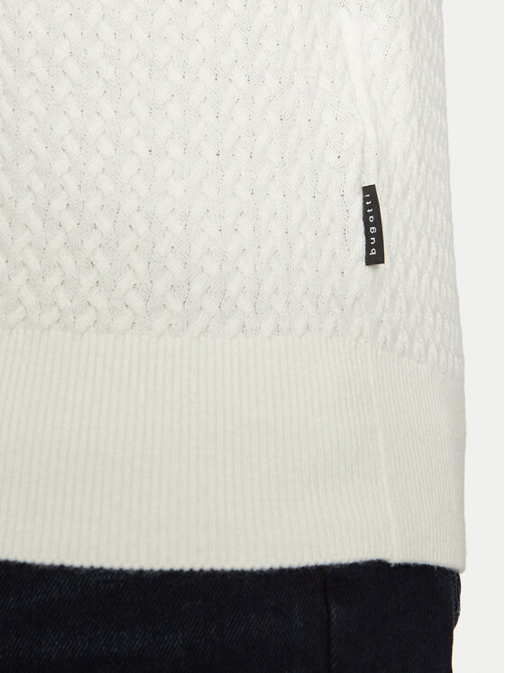 Bugatti Bugatti Pullover 7400 65521B Weiß Regular Fit