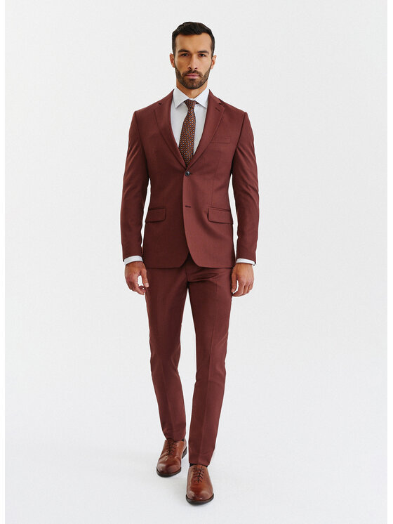 Pako Lorente Pako Lorente Garnitur P22WF-4G-040 Brązowy Slim Fit