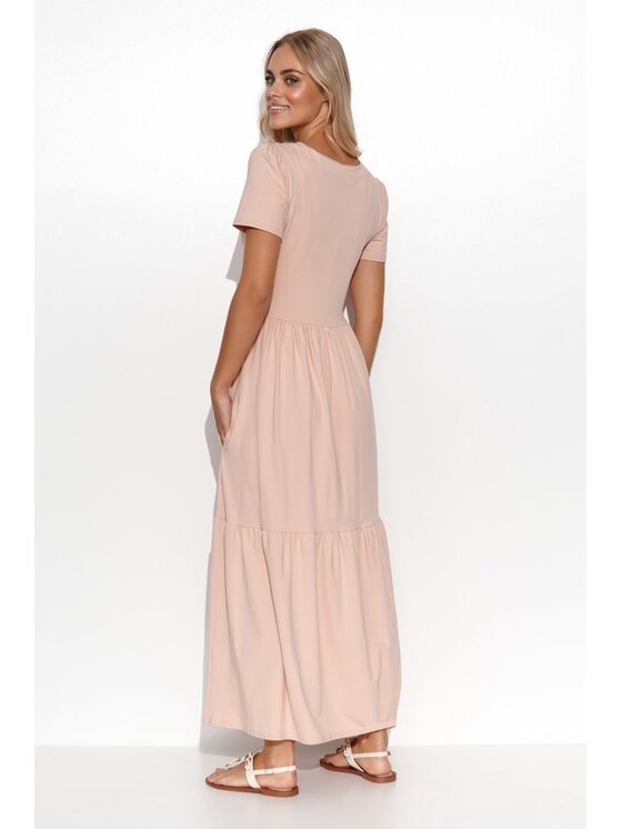 Makadamia Makadamia Sukienka codzienna M549 Różowy Comfort Fit