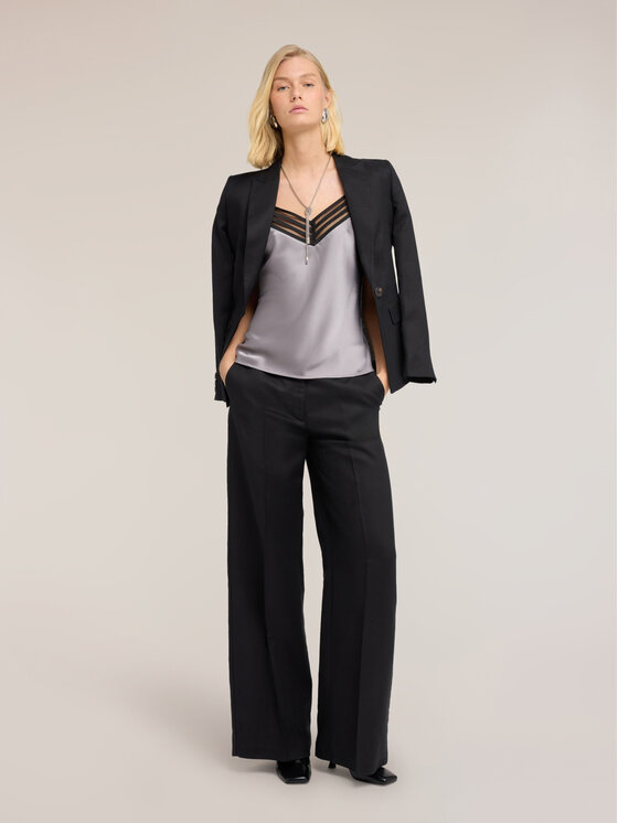 Motivi Motivi Spodnie materiałowe P094Q004554N0Z3 Czarny Over Fit