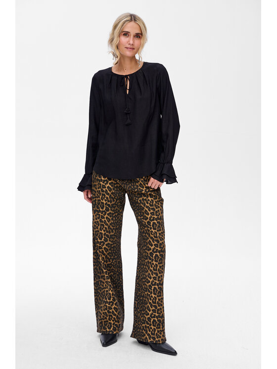 blue shadow blue shadow Bluzka Louise Czarny Regular Fit