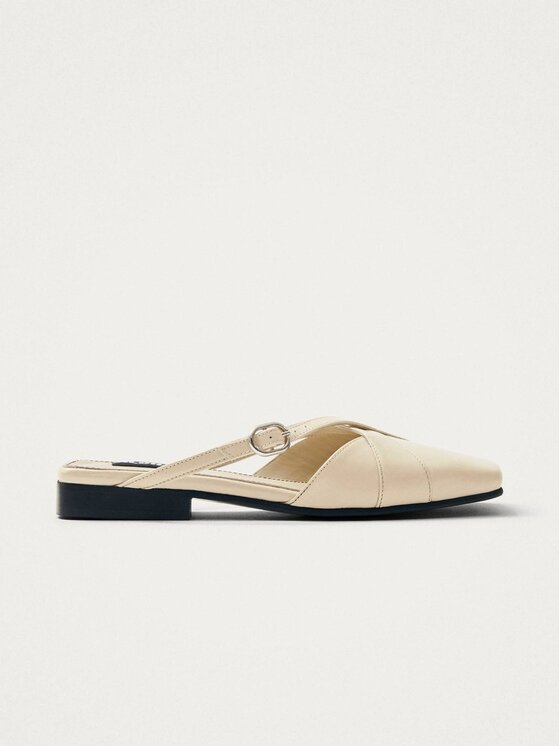 Baleriny, rozmiar 38, Beżowe, Adria Onix Cream Leather Mules