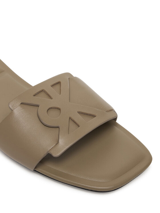 Calvin Klein Calvin Klein Šlepetės Square Flat Sandal Emblem HW0HW03128 Smėlio