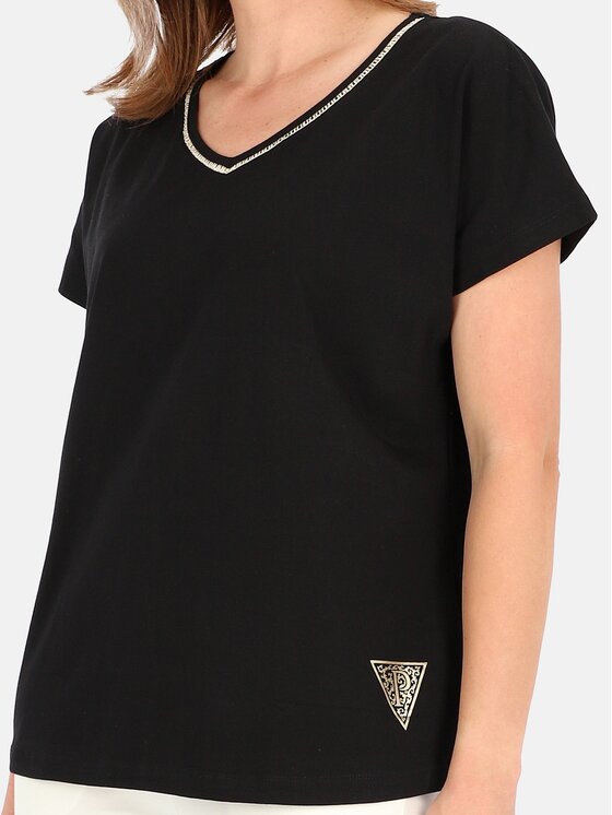 Perso Perso T-Shirt TCE241000F Černá Regular Fit