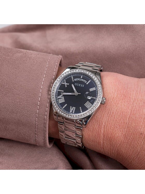 Guess Guess Hodinky GW0307L1 Stříbrná