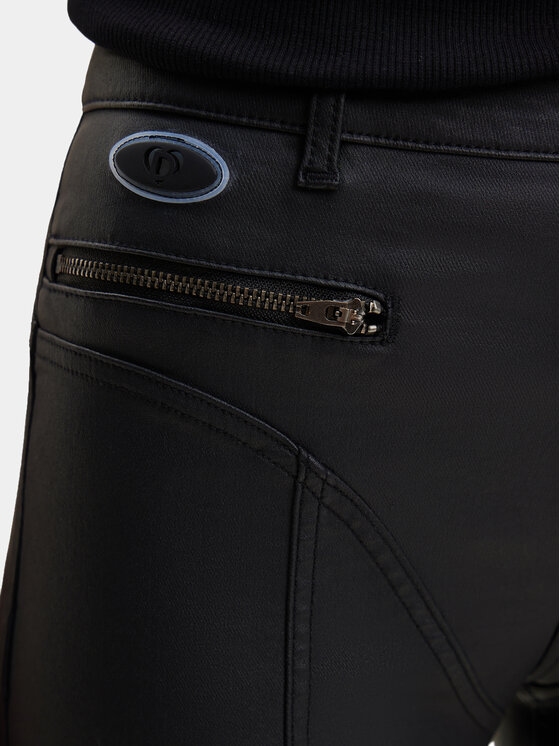 Desigual Desigual Hose aus Kunstleder Oslo 24SWPW26 Schwarz Slim Fit
