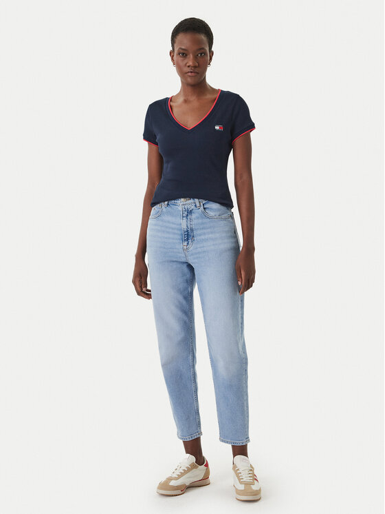 Tommy Jeans Tommy Jeans T-Shirt DW0DW22275 Blau Slim Fit