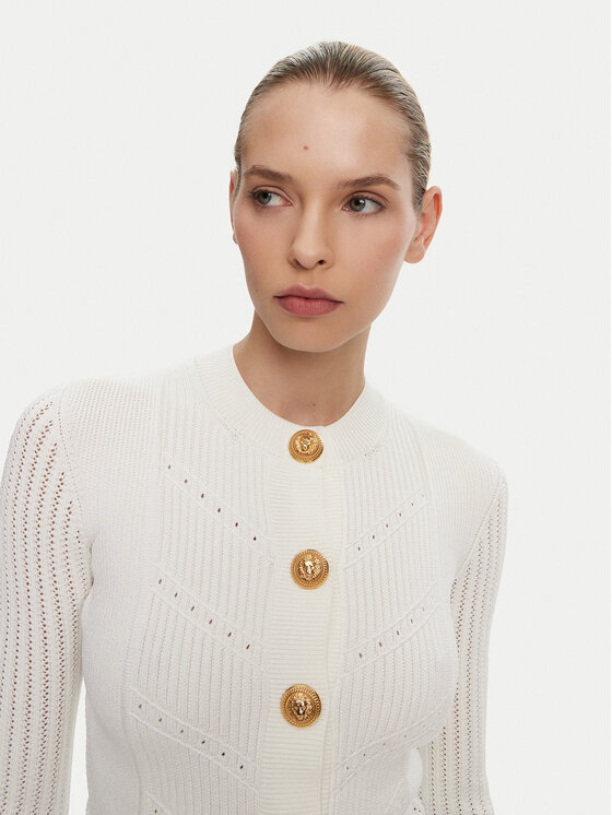 Balmain Balmain Cardigan DF1KL190KF24 Bianco Regular Fit