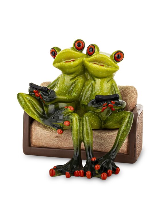 MIAhome MIAhome Figurka Para żabek na kanapie Zielony