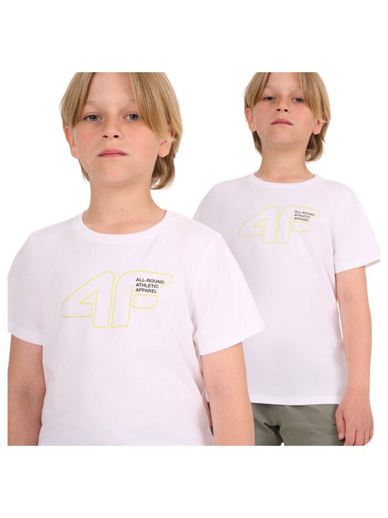 4F 4F T-shirt 4FJWAW25TTSHM2417-10S Bianco Regular Fit
