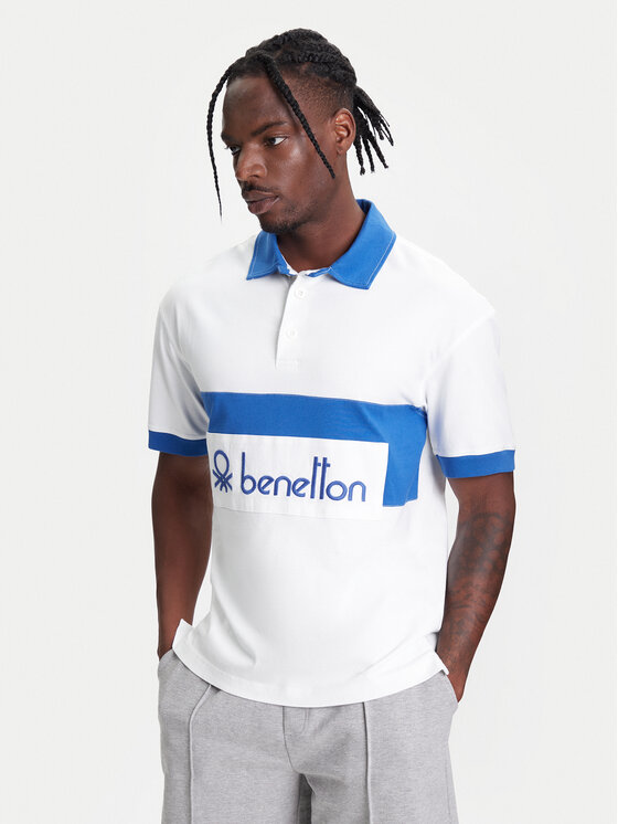 United Colors Of Benetton Polokošeľa 3MCYU301U Biela Regular Fit