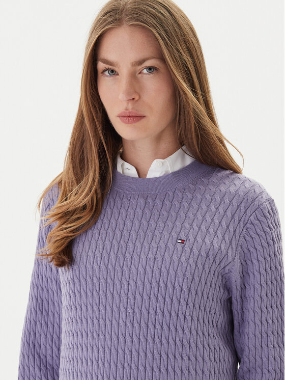 Tommy Hilfiger Tommy Hilfiger Пуловер Fine WW0WW44993 Виолетов Regular Fit