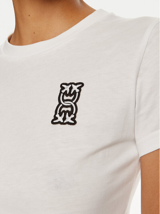 PINKO Pinko T-shirt Bussolotto 100355 A23D Bianco Regular Fit