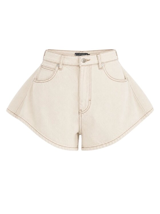 MissDenim MissDenim Szorty jeansowe Skorts Beżowy jasny Regular Fit