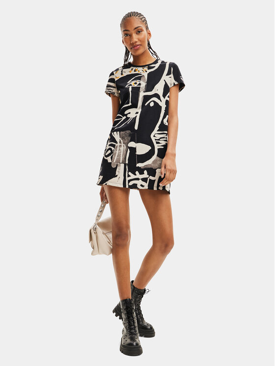 Desigual Desigual Haljina za svaki dan 23WWVK69 Crna Regular Fit