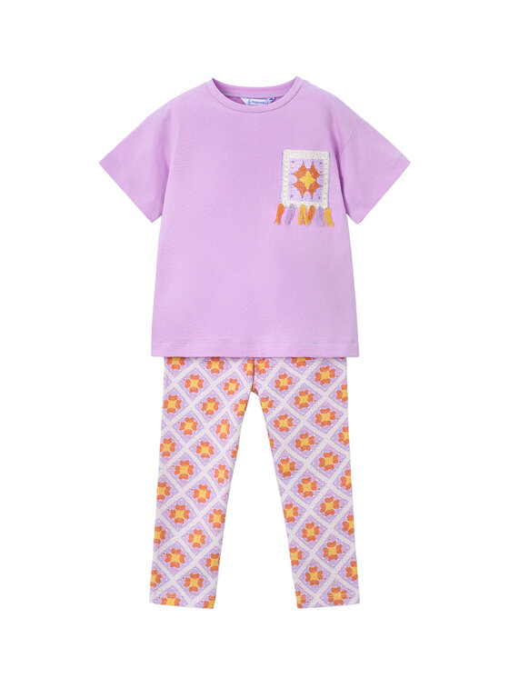 Mayoral Set tricou și leggings 3727 Violet Regular Fit