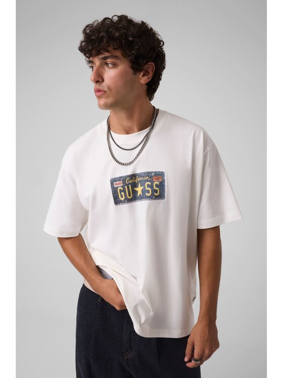 Guess Jeans Guess Jeans T-Shirt 184928 Bílá Classic Fit