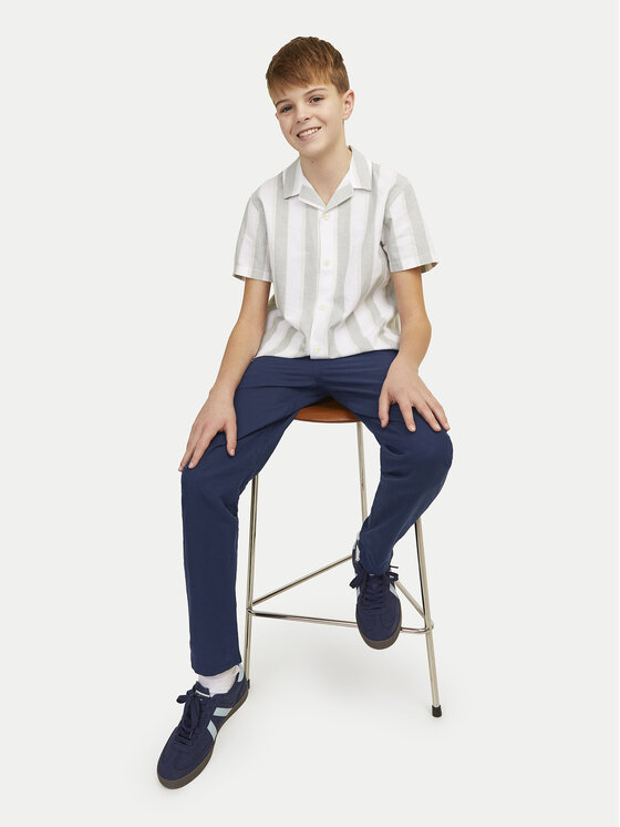 Jack&Jones Junior Jack&Jones Junior Hlače iz tkanine 12248903 Mornarsko modra Regular Fit