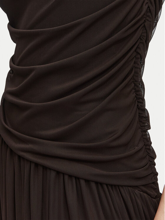 Vero Moda Vero Moda Večerné šaty Penelope 10351455 Tmavo hnedá Regular Fit