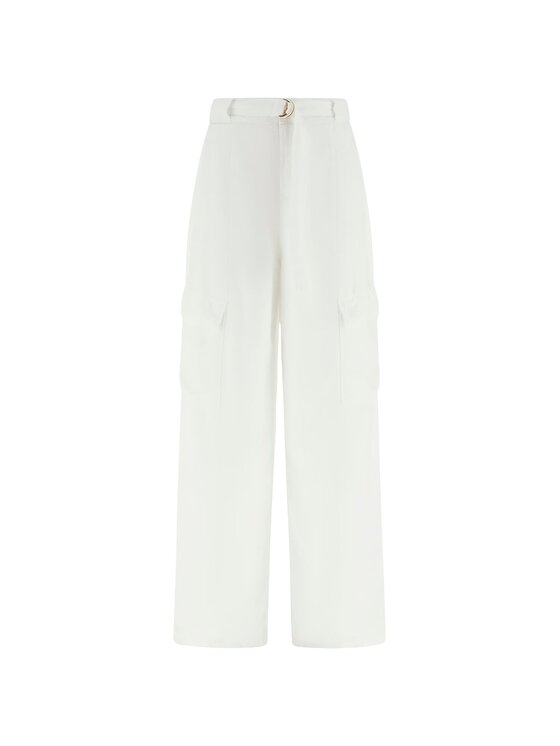 Guess Guess Kalhoty z materiálu 172575 Bílá Slim Fit