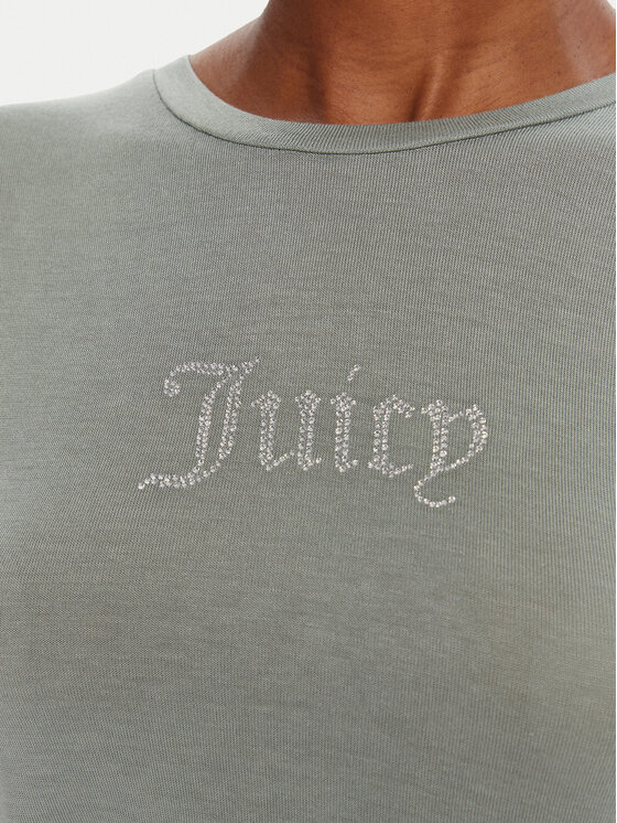 Juicy Couture Juicy Couture Tricou Sheer JCWCT225301 Verde Slim Fit