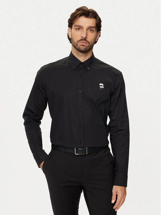 KARL LAGERFELD Košeľa 605911 544671 Čierna Regular Fit