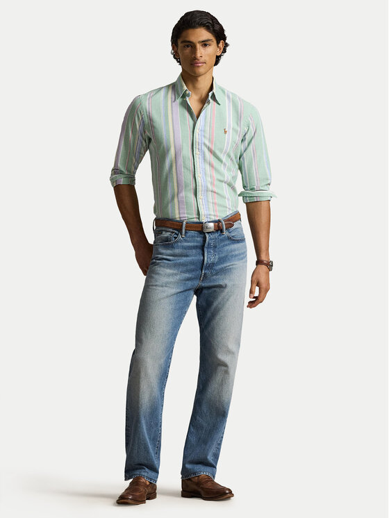 Polo Ralph Lauren Polo Ralph Lauren Košeľa 710928921002 Svetlo zelená Custom Fit