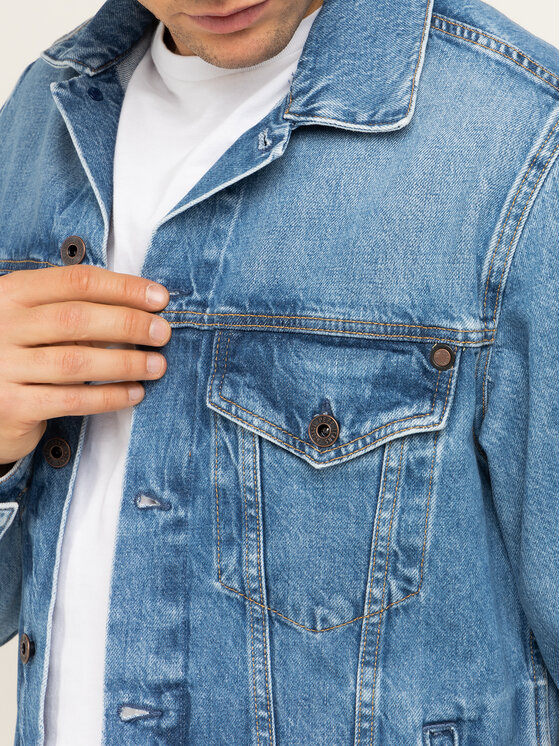 Pepe Jeans Kurtka jeansowa GYMDIGO Pinner PM400908 Granatowy Regular