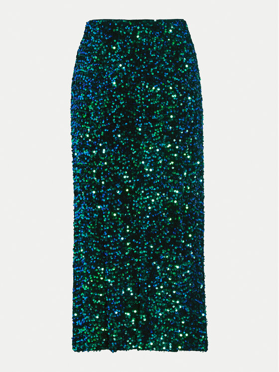 Vila Vila Spódnica midi Faith 14102263 Zielony Regular Fit