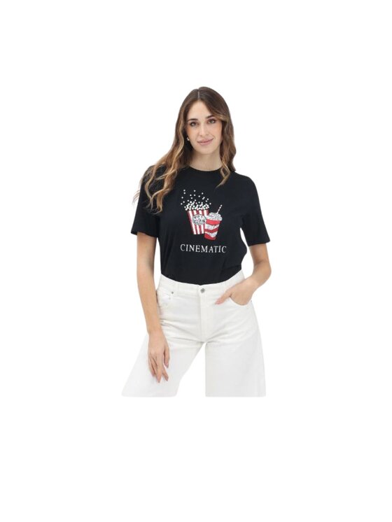 ONLY ONLY T-shirt Maglia onlbust life ss popcorn Nero Regular Fit