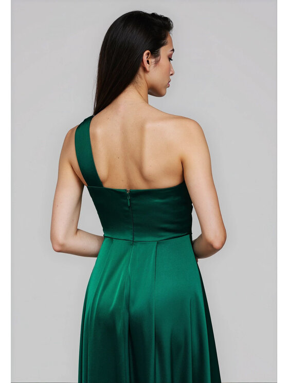 Ombre Ombre Sukienka wieczorowa LA-OM-DLR252 Zielony Regular Fit