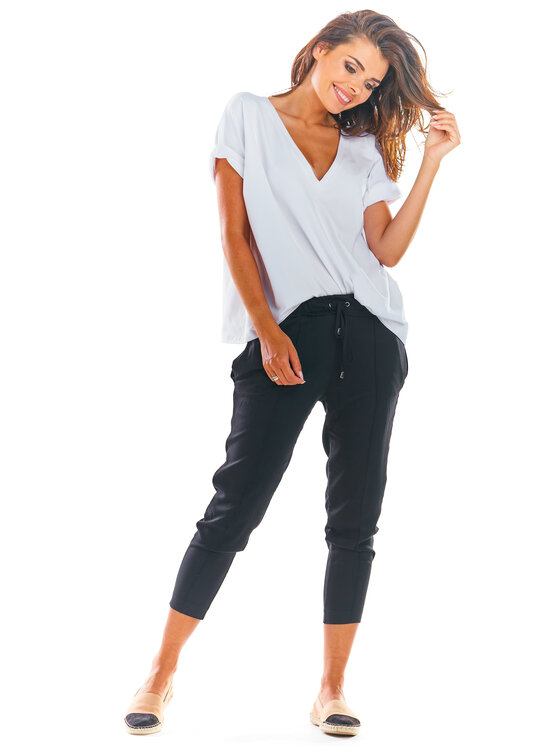 Awama Awama Spodnie damskie A306 Czarny Basic Fit
