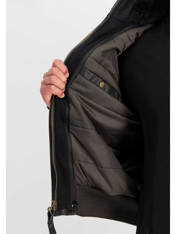 Alpha Industries Alpha Industries Kurtka skórzana MA-1 D-Tec Faux Leather Bomber Jacket Brązowy Slim Fit