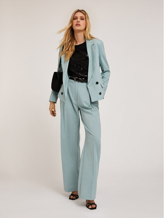 Motivi Motivi Pantaloni di tessuto P192Q003745N005 Turchese Over Fit