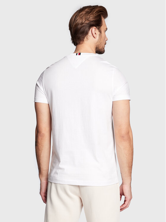 Tommy Hilfiger Tommy Hilfiger T-Shirt Vertical Gradient MW0MW29668 Weiß Slim Fit
