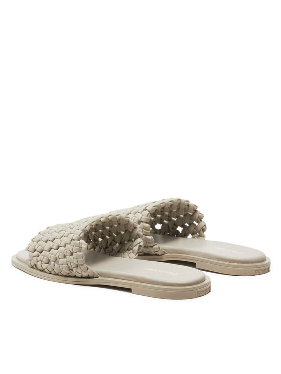 Calvin Klein Calvin Klein Şlapi Flat Slide Latt HW0HW02143 Bej