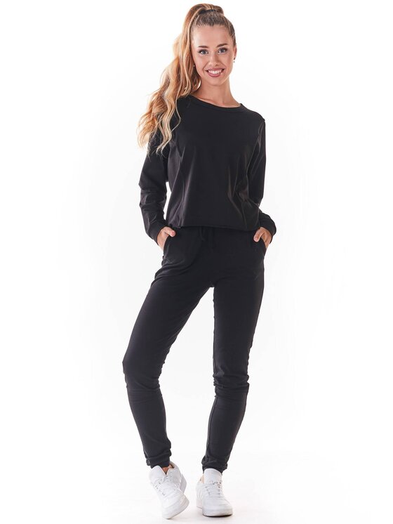 Infinite You Infinite You Bluzka M234 Czarny Basic Fit