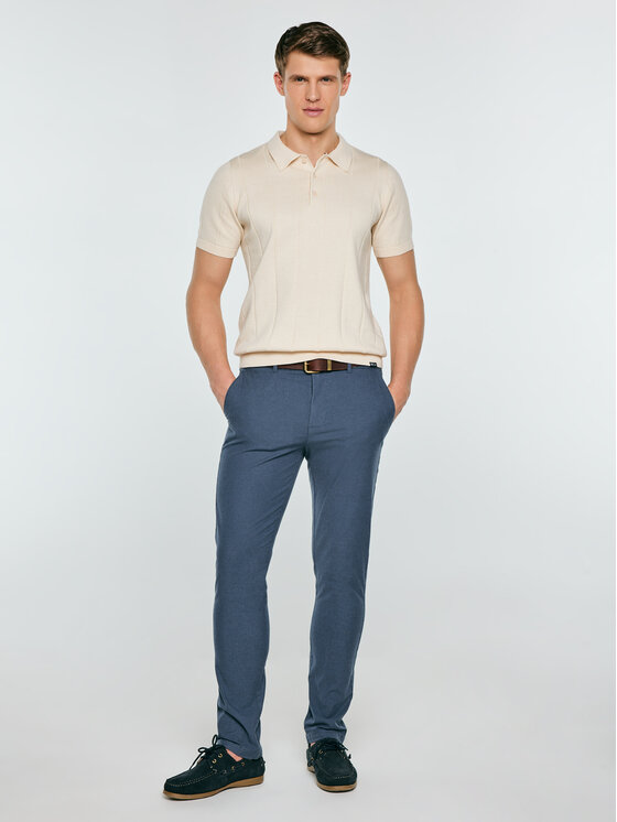 BIG STAR BIG STAR Sweter MATISON Kremowy Basic Fit