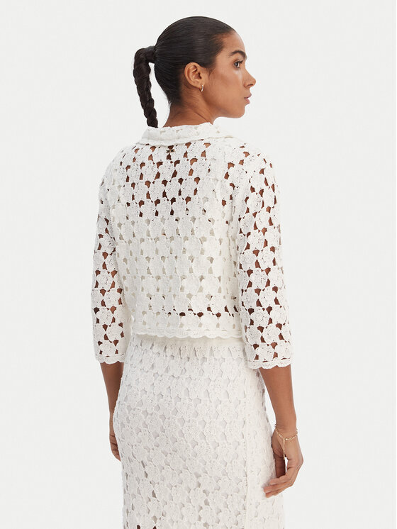 Fracomina Fracomina Kardigāns FR26ST8018K488R6 Écru Regular Fit